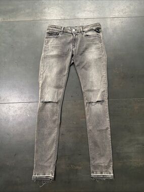 Replay  Slim Fit Distressed Grey Jeans 29/32